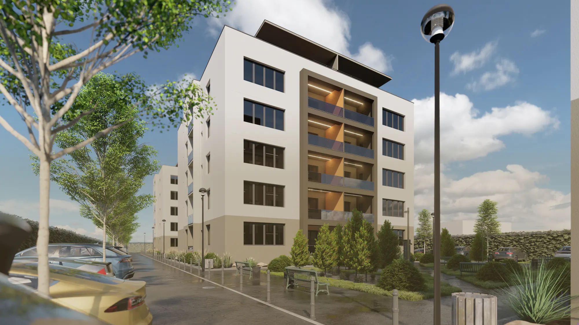 Ansamblul rezidențial BellResidence, Calea Șurii Mici, Sibiu — randare exterioară 3