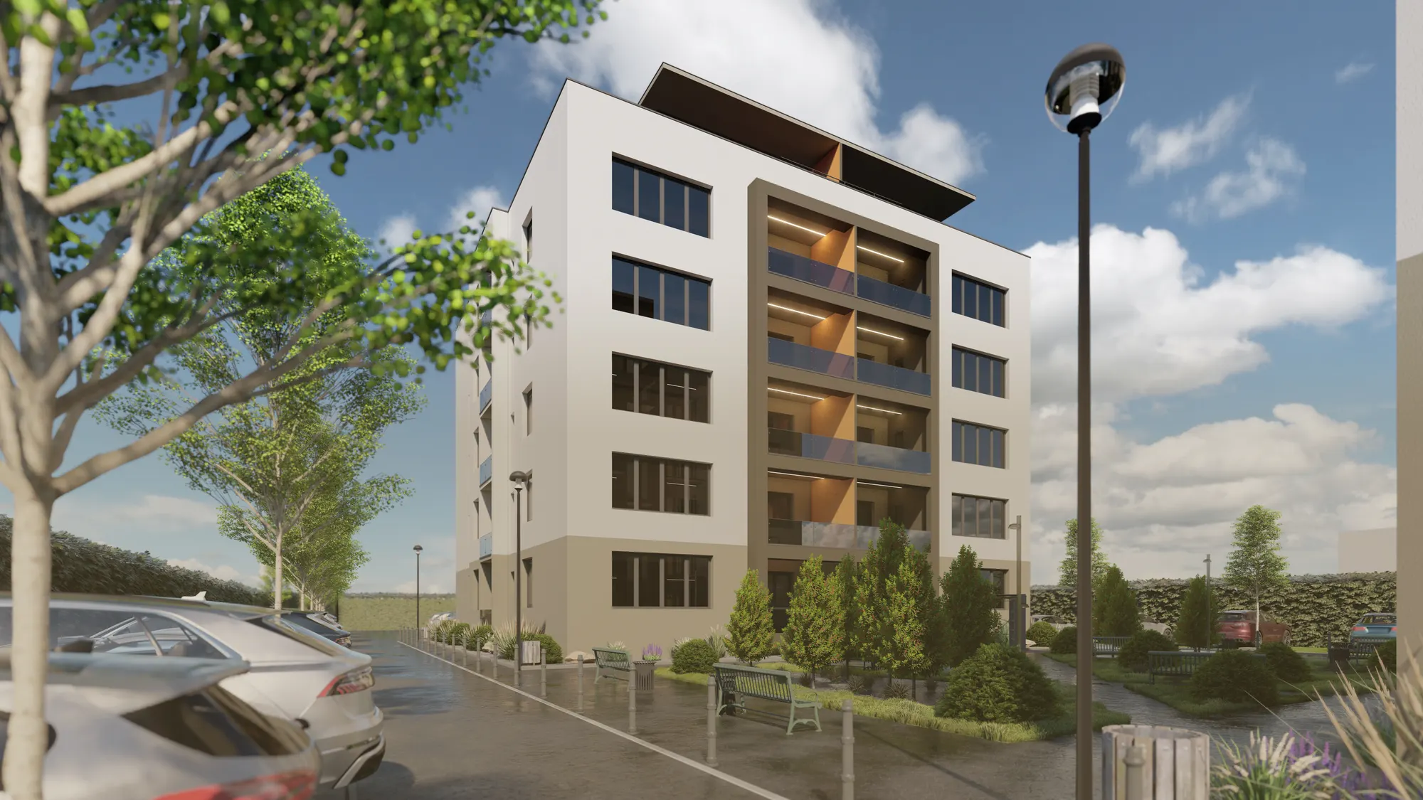 Ansamblul rezidențial BellResidence, Calea Șurii Mici, Sibiu — randare exterioară 4