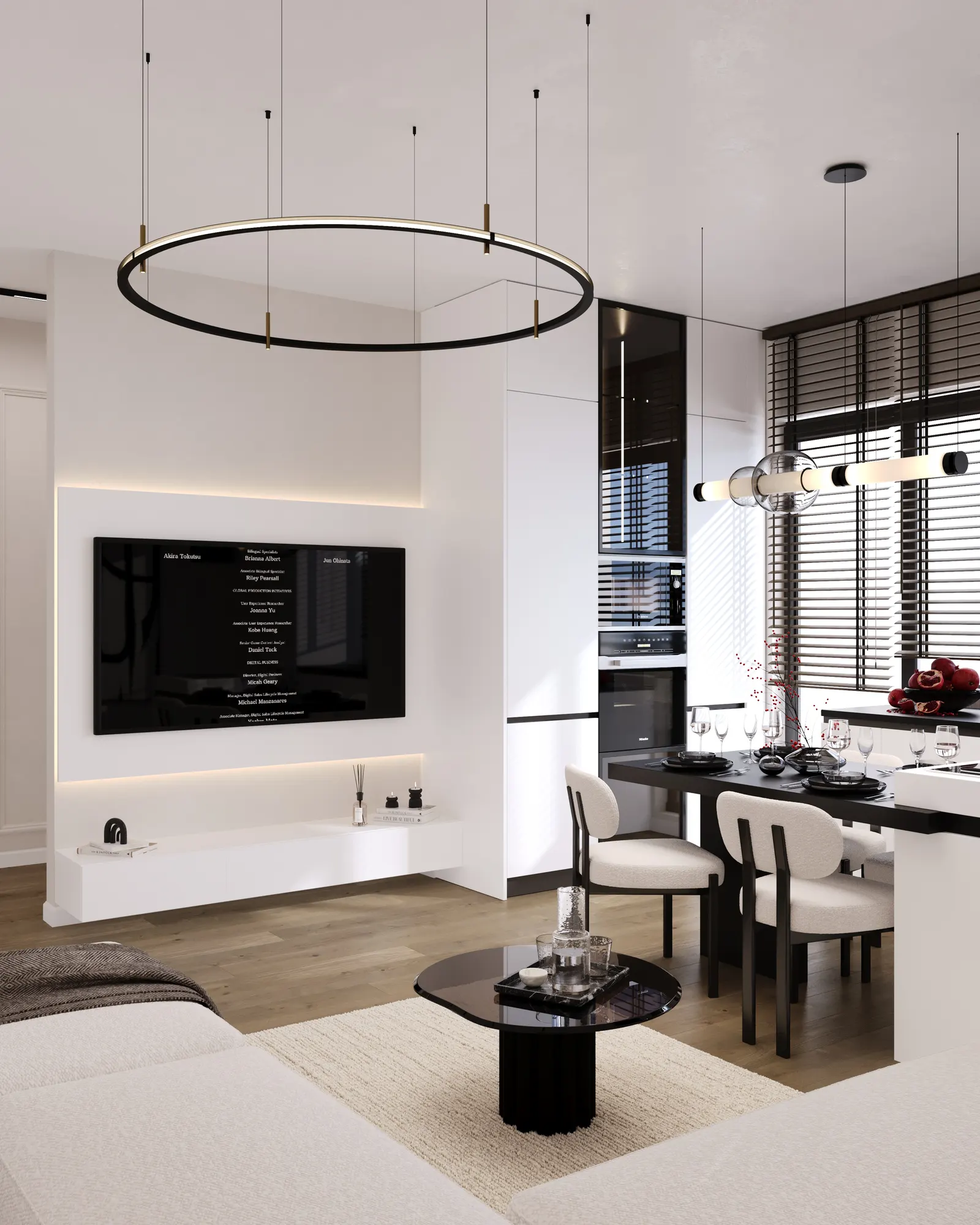 Living open space — Apartament 3 camere, BellResidence, Calea Șurii Mici, Sibiu