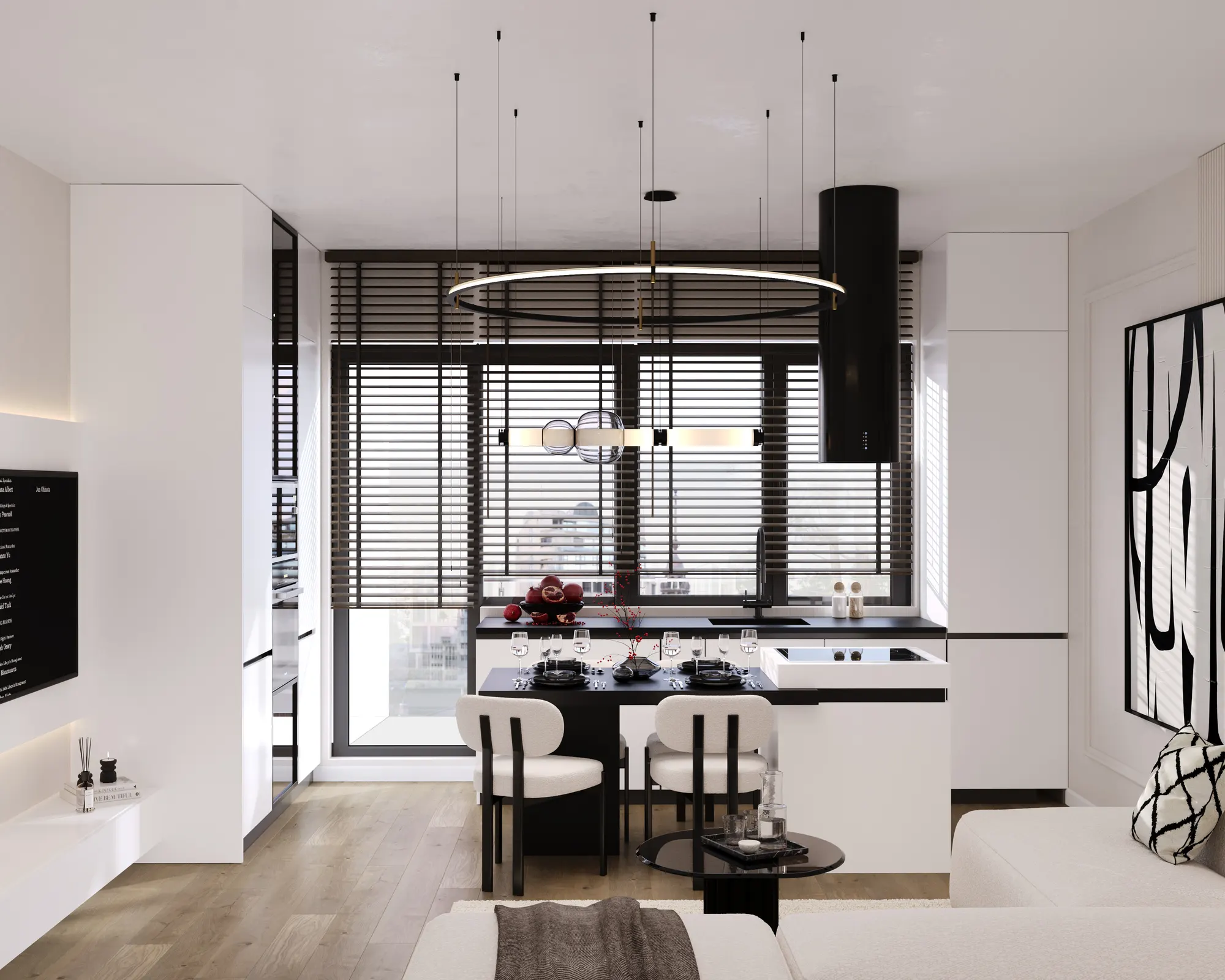 Living open space — Apartament 3 camere, BellResidence, Calea Șurii Mici, Sibiu