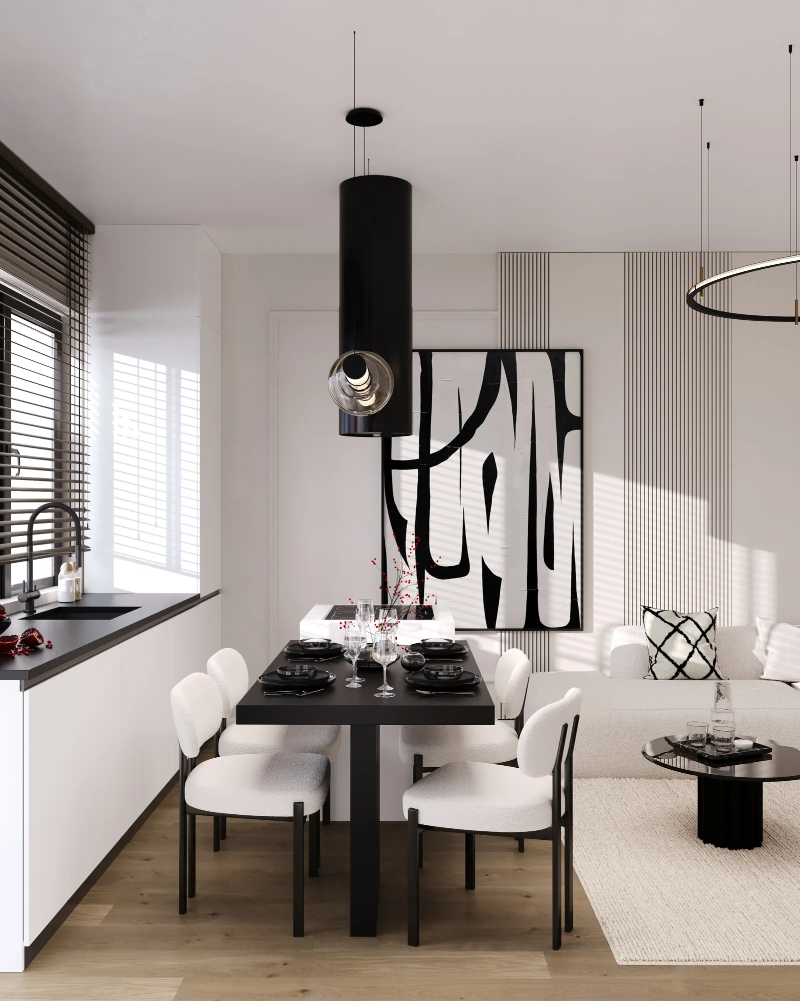 Living open space — Apartament 3 camere, BellResidence, Calea Șurii Mici, Sibiu