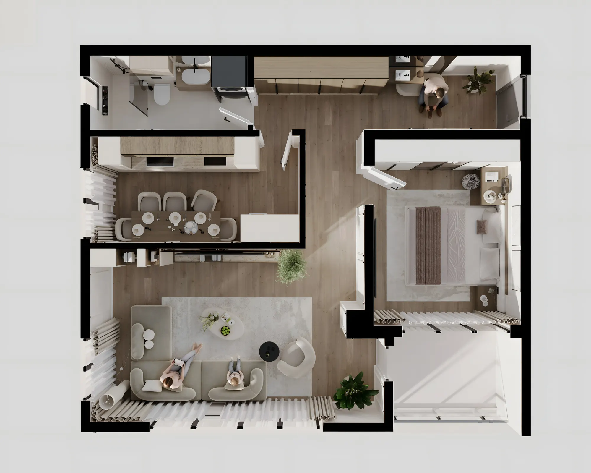 Plan mobilat Apartament 2 camere, BellResidence, Calea Șurii Mici, Sibiu